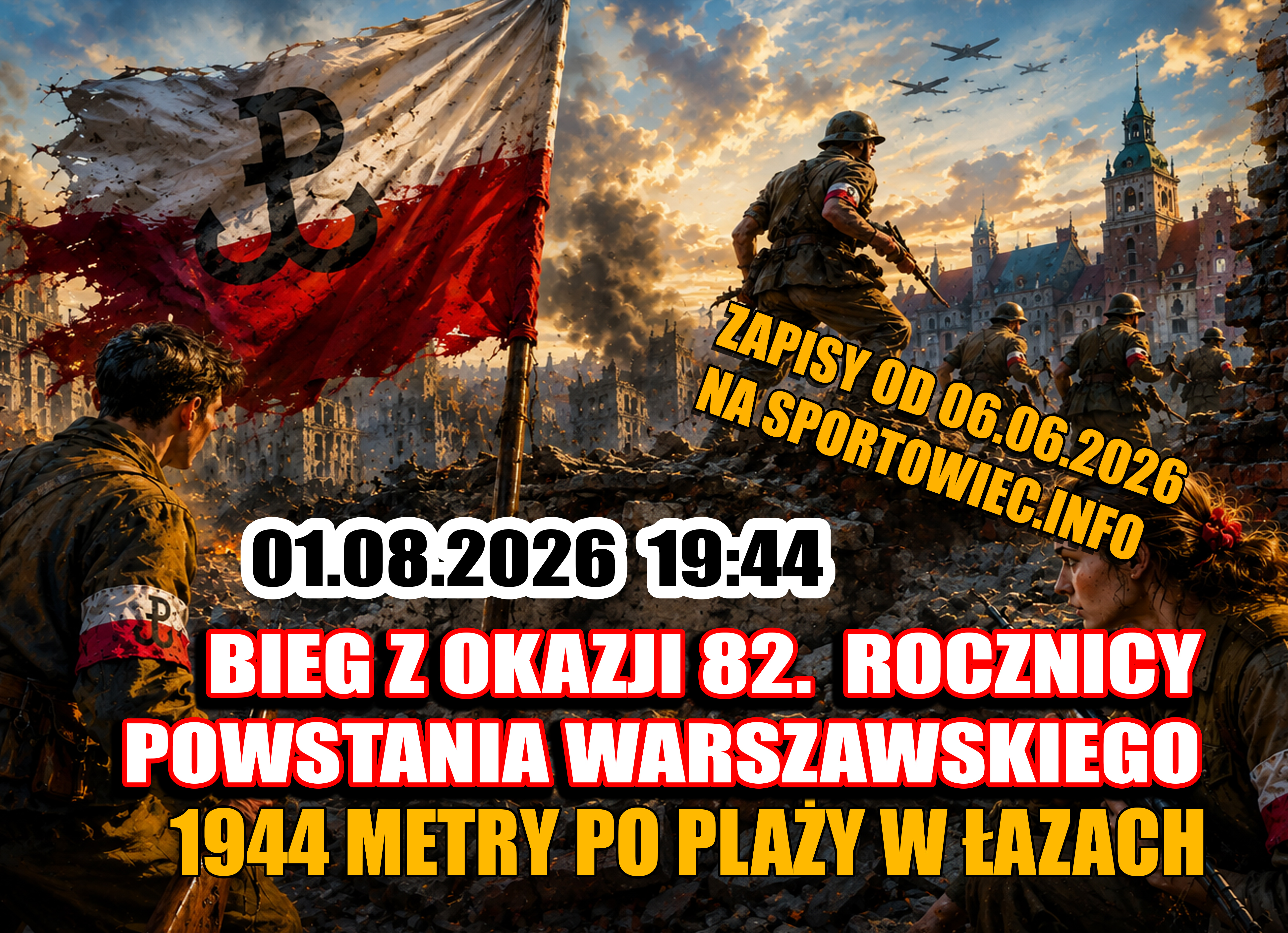 Bieg z Okazji 82. Rocznicy Wybuchu Powstania Warszawskiego - zapisy